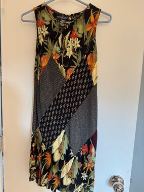 vintage Carole Little dress black floral size 4P
